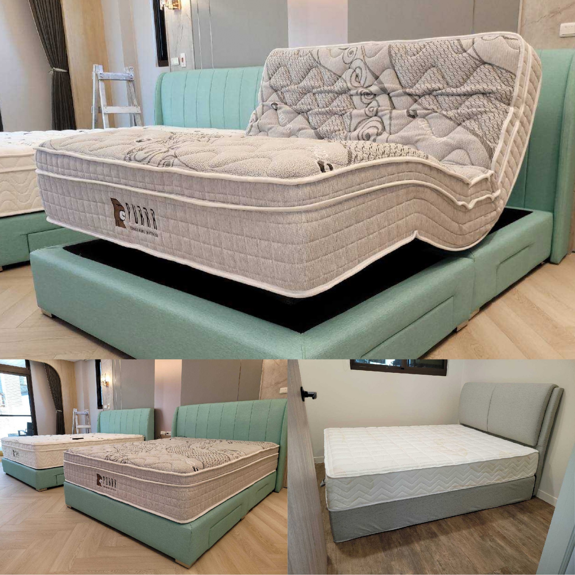 新北市淡水區/SPA-16按摩止鼾電動床墊/三明治床墊