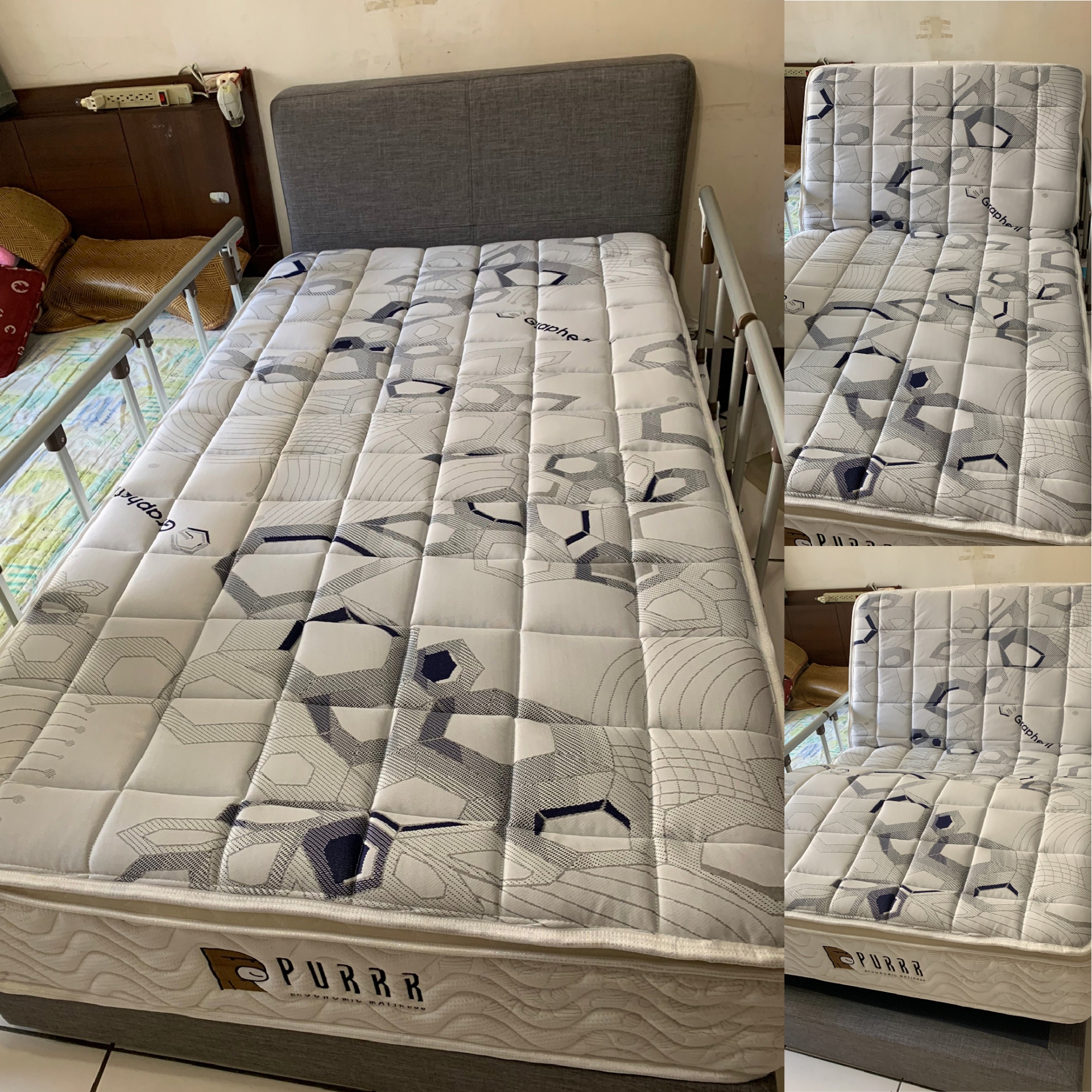 新竹竹北/石墨烯電動床墊/傢式床頭組