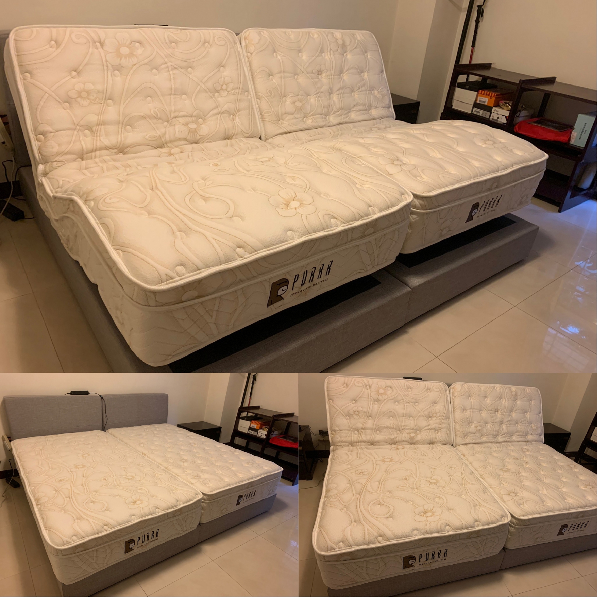 台北市大安區/好眠電動床墊/傢式床頭組