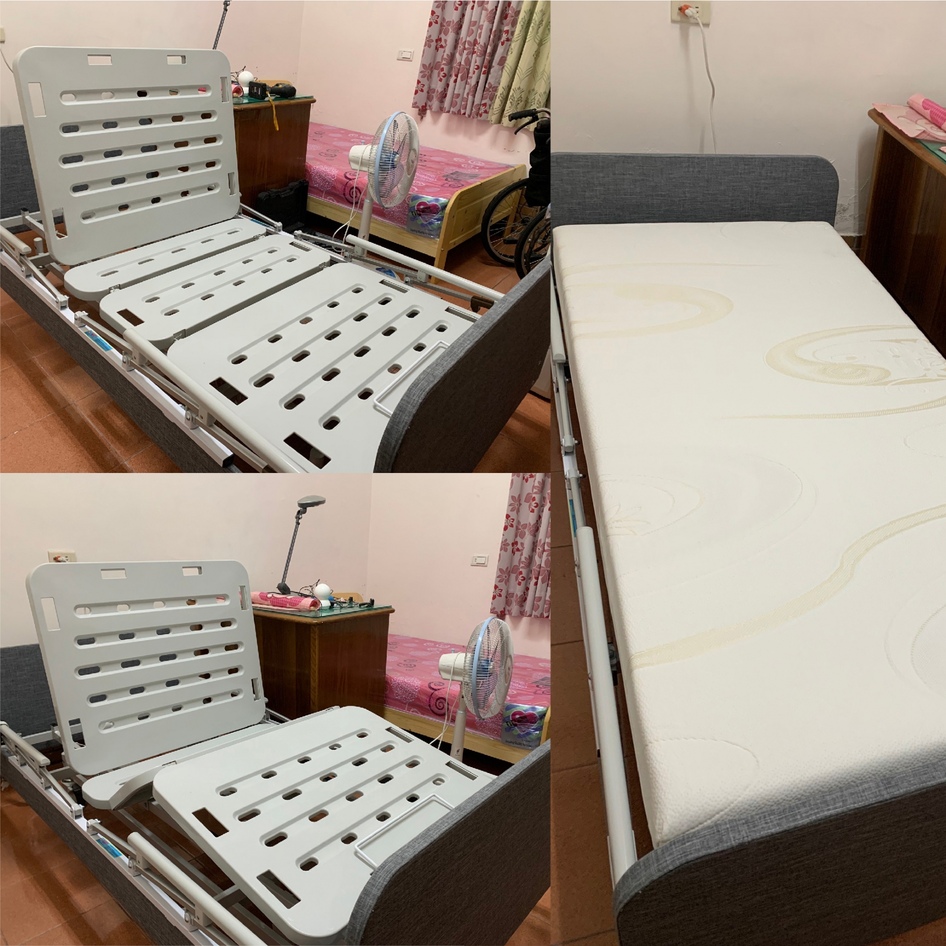 高雄湖內/三馬達醫療床/照護記憶床墊