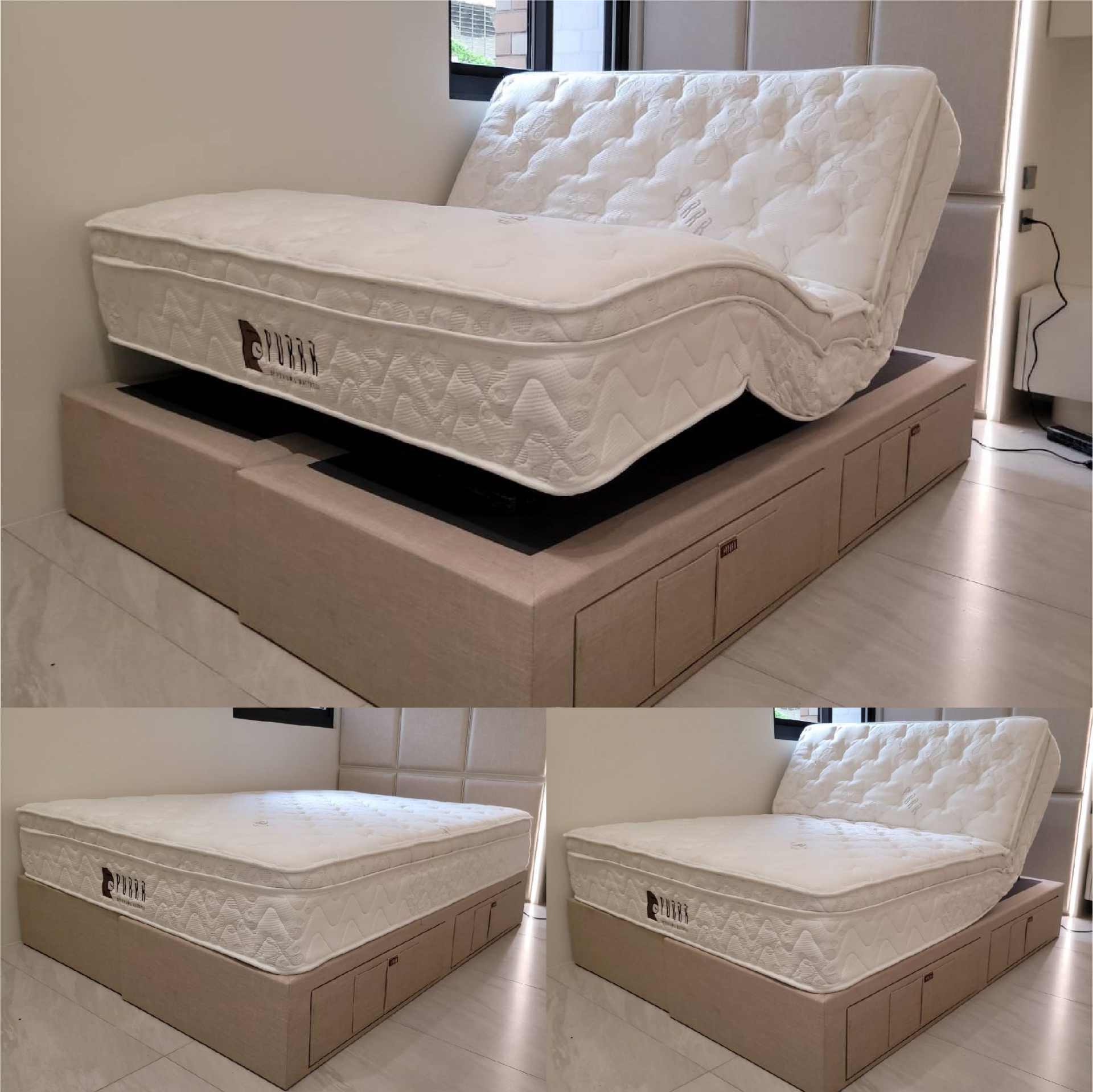 台北市中山區/乳膠電動床墊/床架(有抽屜)