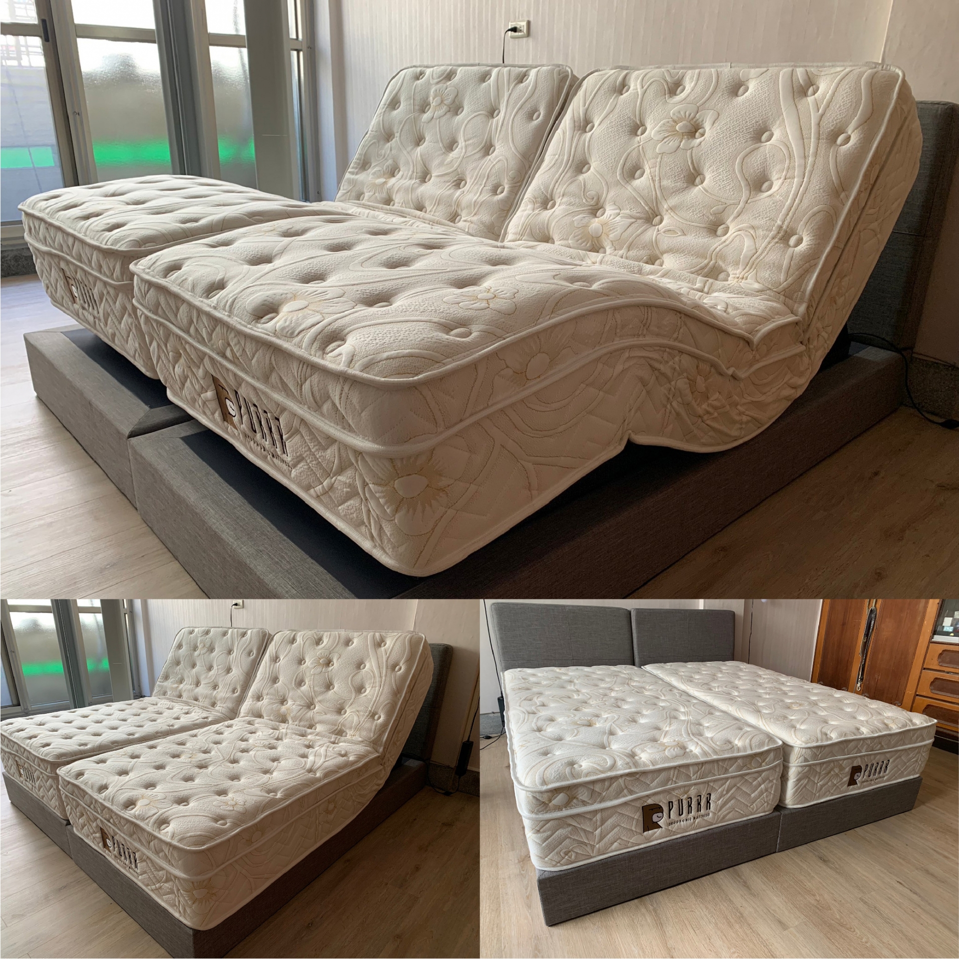 台中霧峰/好眠電動床墊/傢式床頭組