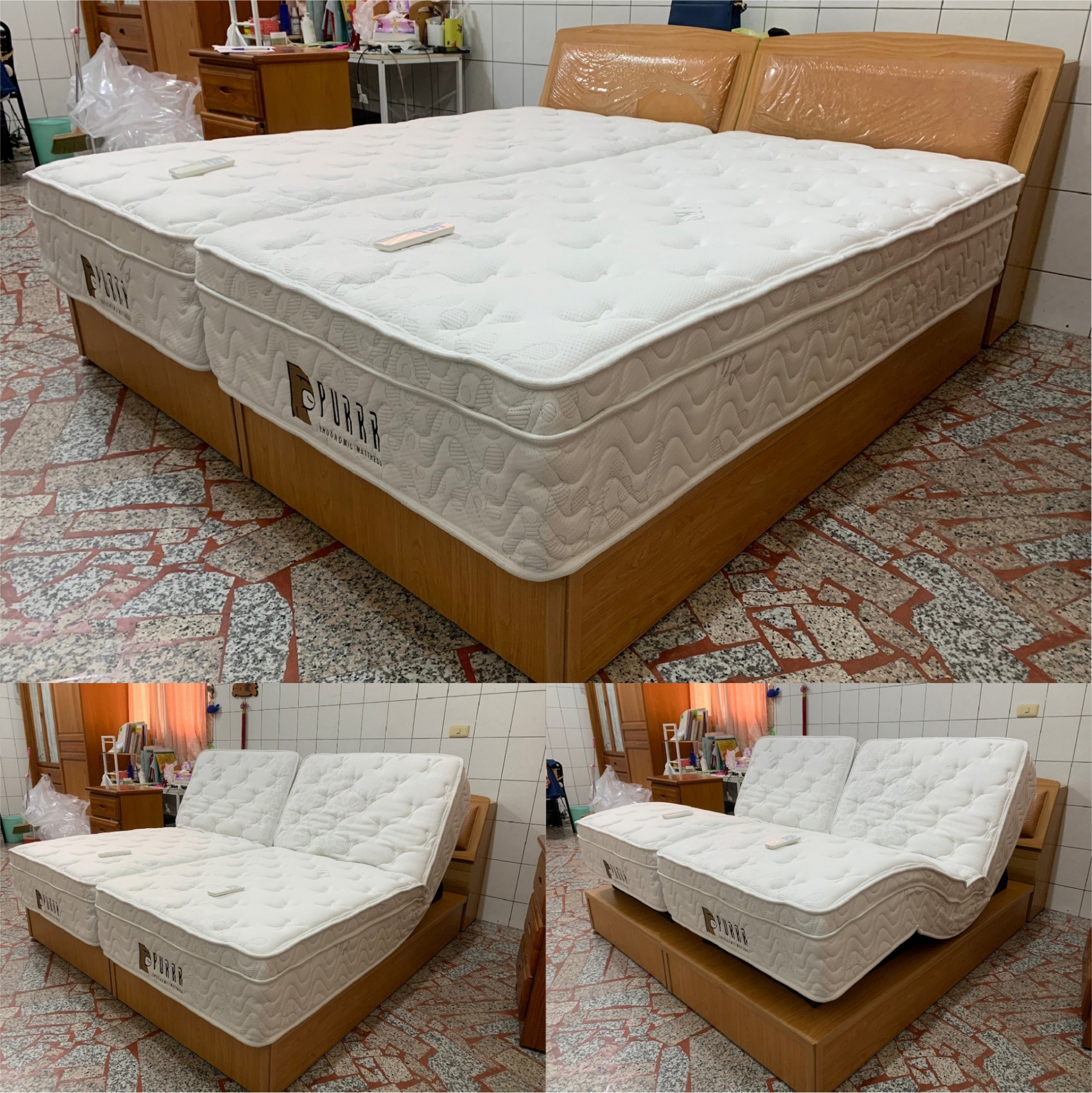 屏東新園/乳膠獨立筒電動床墊