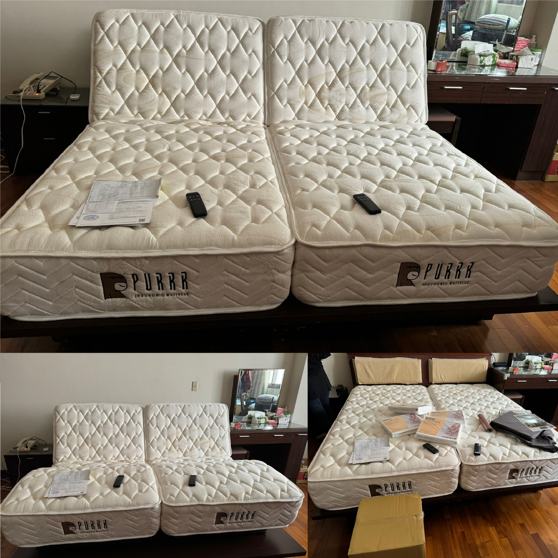 台中西屯/林○○/舒眠電動床墊/防水保潔墊/天絲床包