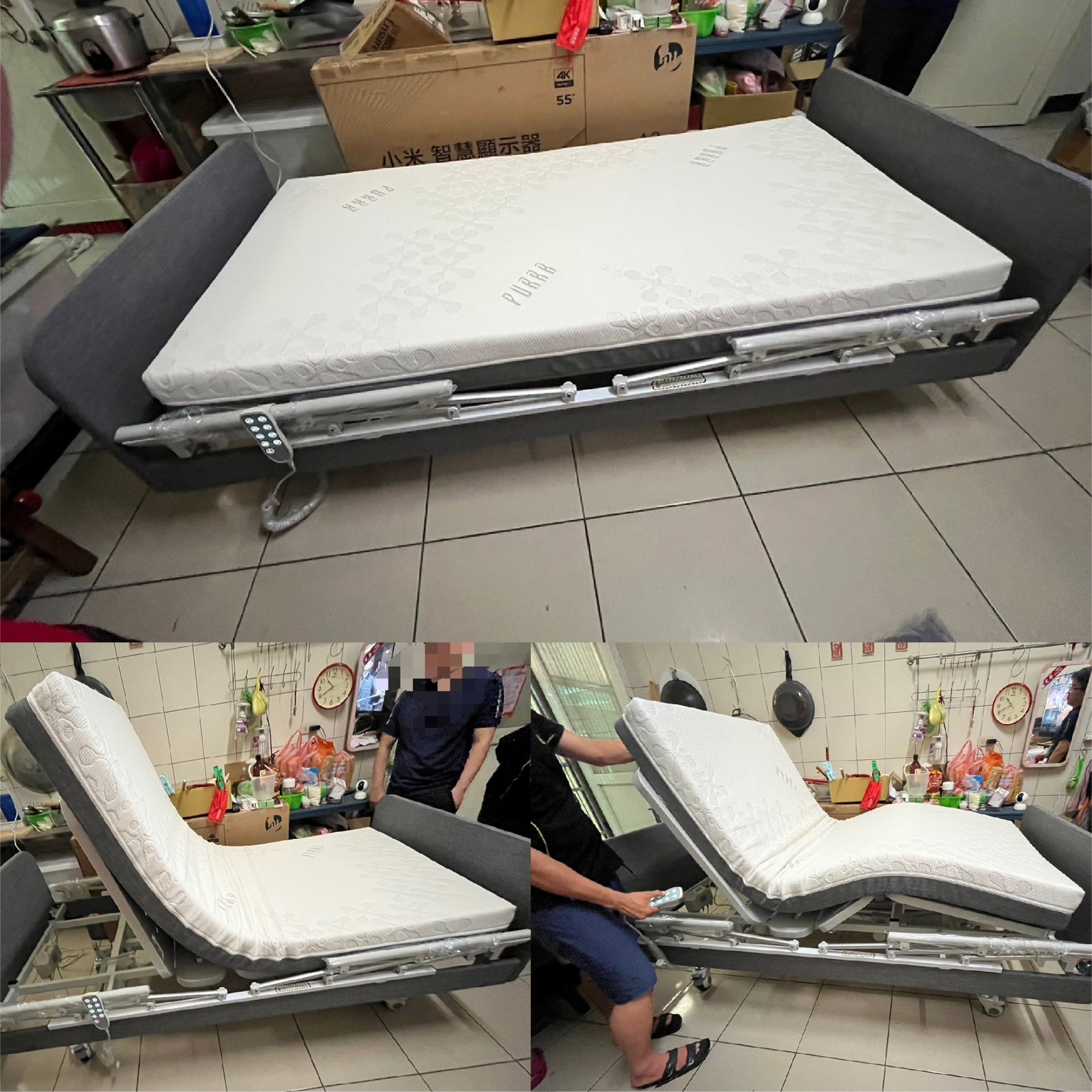 新竹縣竹北市/陳○○/三馬達照護床/高彈力床墊