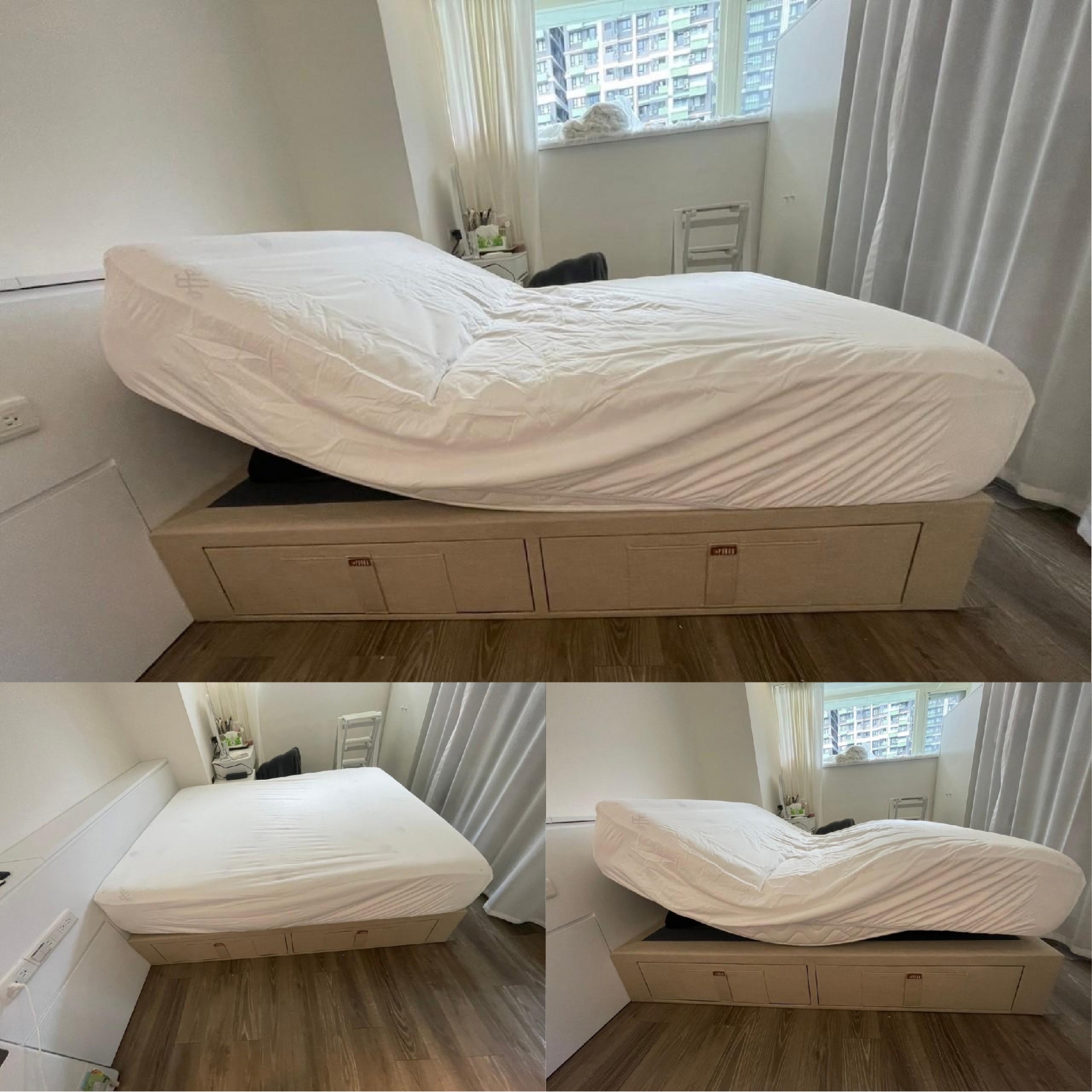 新北市中和區/黃○○/咖啡電動床墊/日式床箱