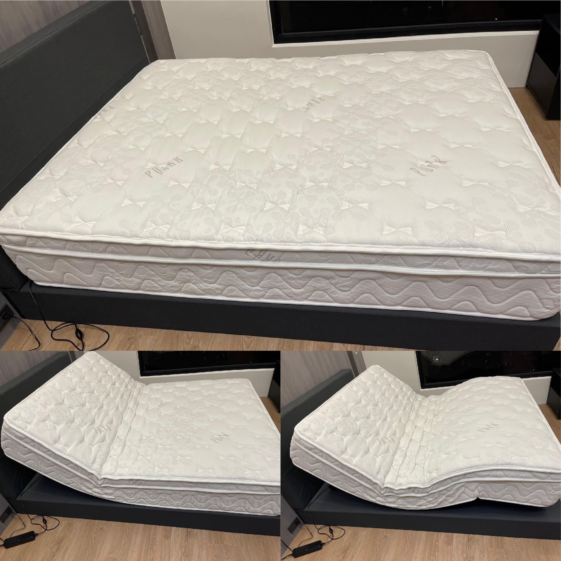 桃園市平鎮區/陳○○/乳膠電動床墊/傢式床頭組