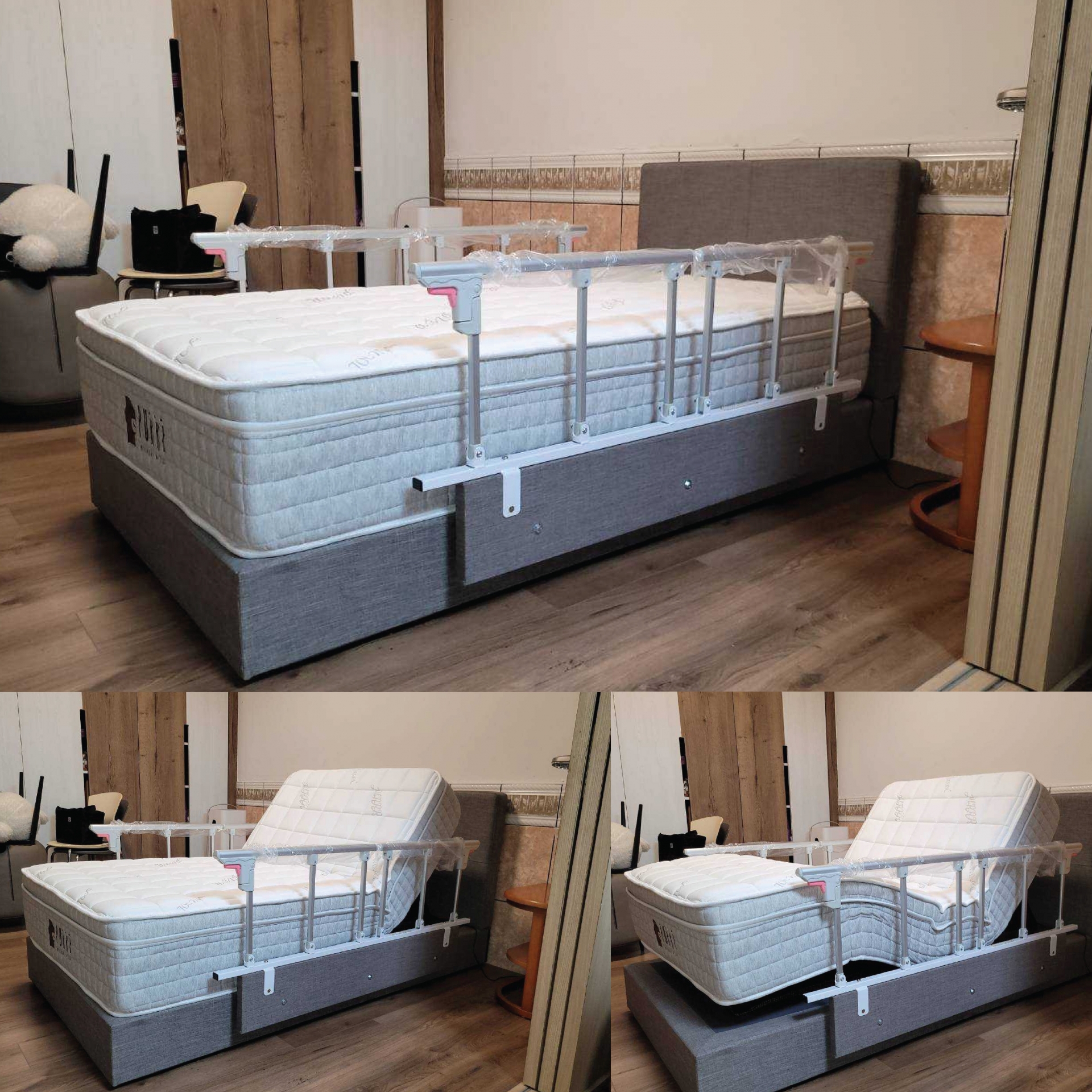 台中市南屯區/陳OO/冰纖電動床墊3.5尺/傢式床頭組3.5尺/ 扶手