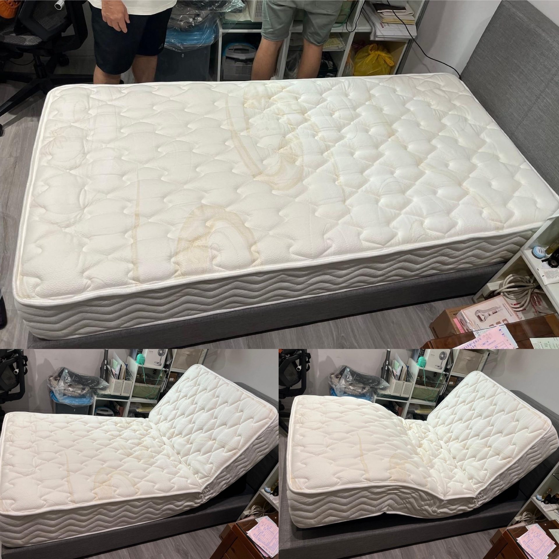 新北市蘆洲區/陳OO/舒眠電動床墊3尺/傢式床頭組3尺棕色25CM