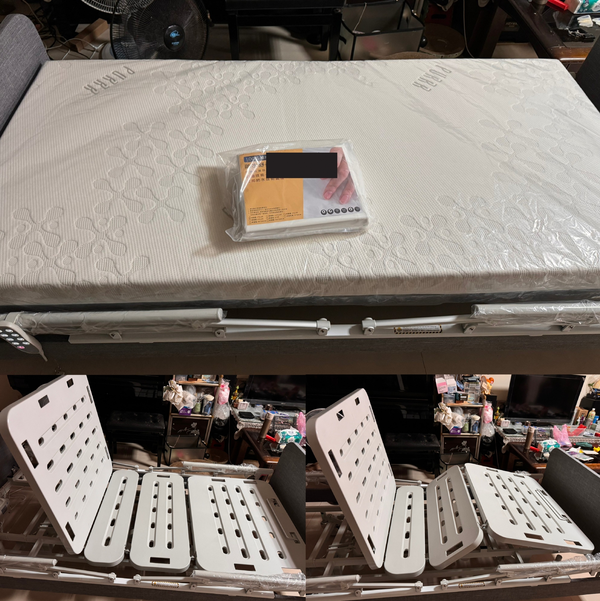 台中市北屯區/陳OO/三馬達照護床3尺/高彈力床墊3尺