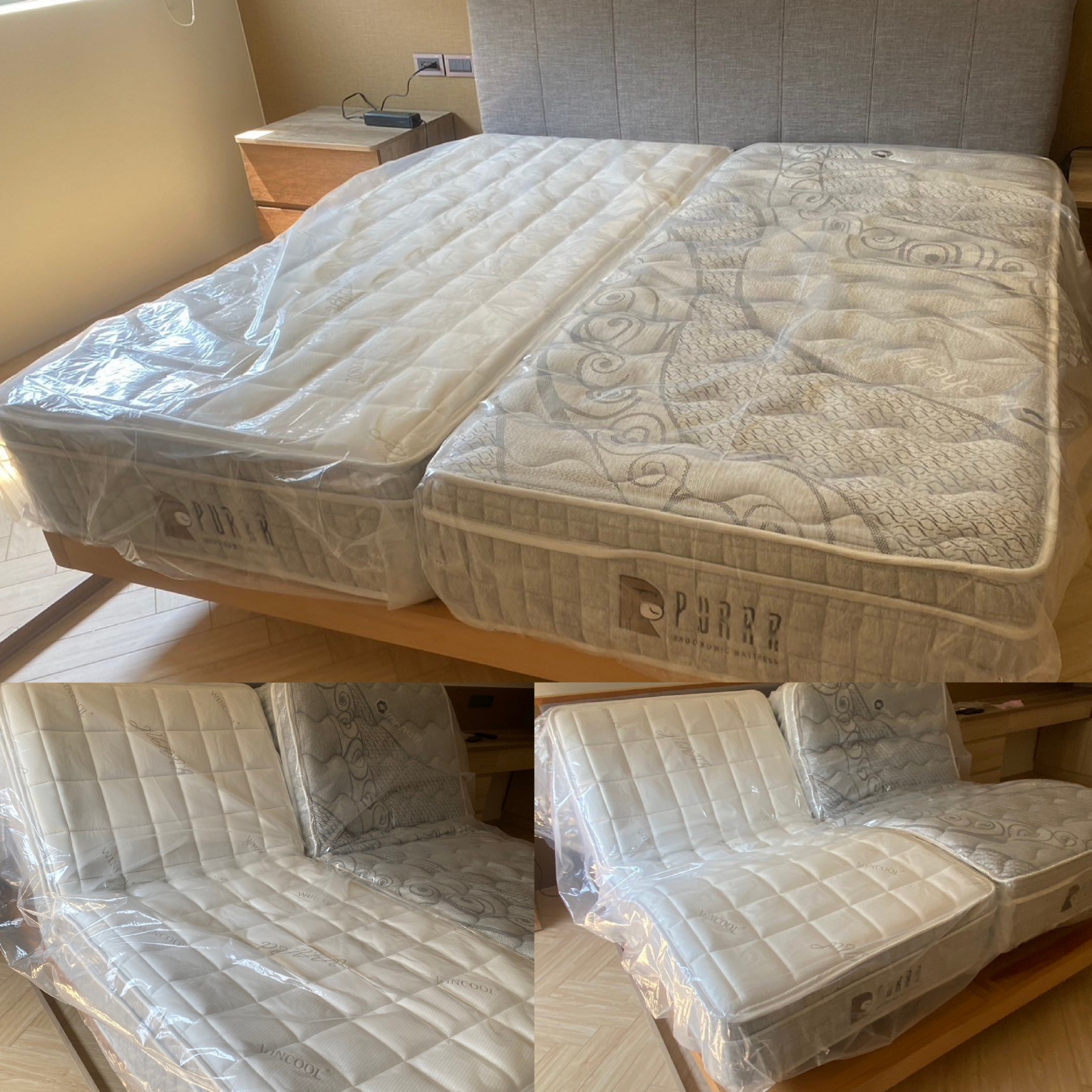 台北市士林區/李OO/冰纖電動床墊3尺/ SPA-16 3尺/床頭墊棕色