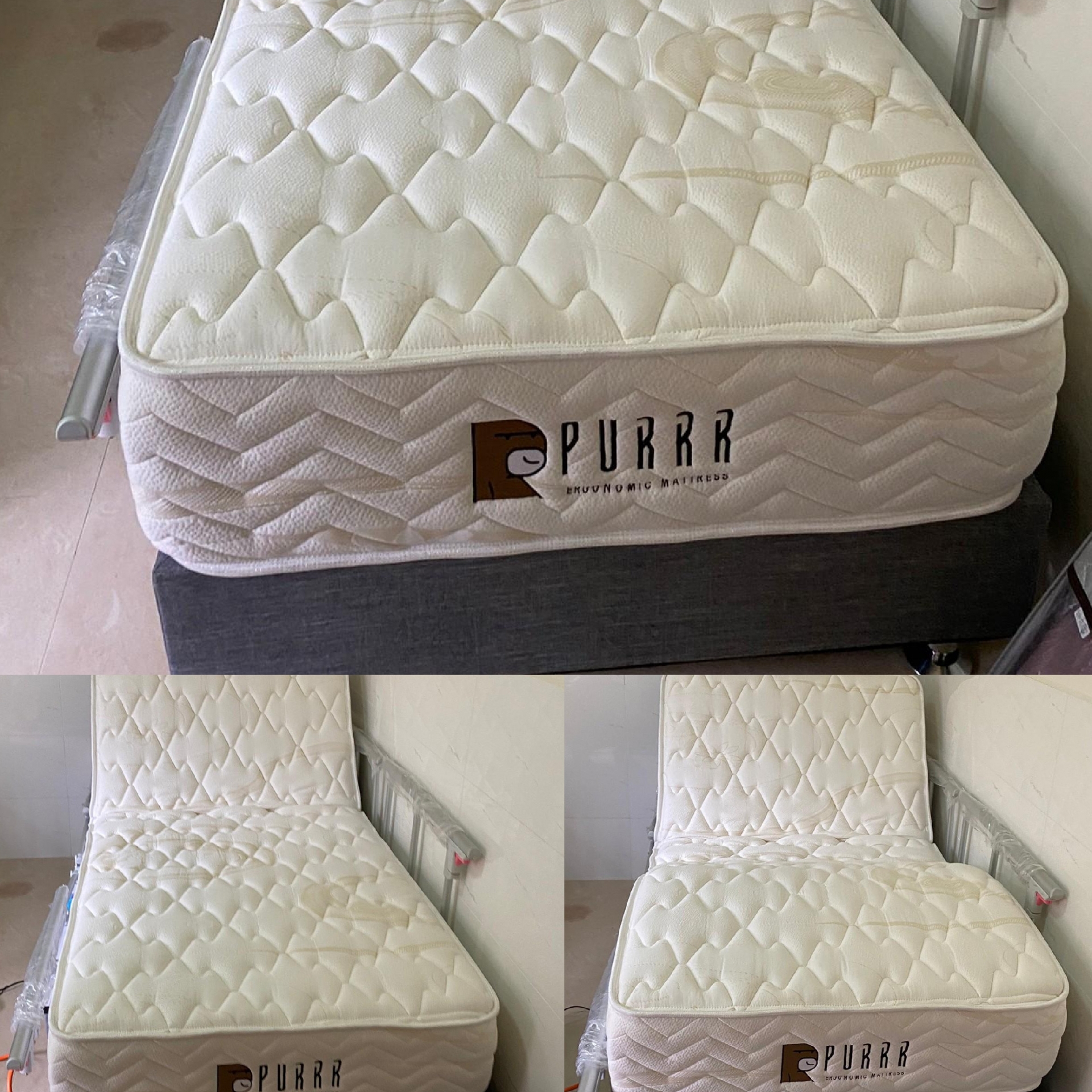 新北市淡水區/許OO/舒眠電動床墊3尺/傢式床頭組3尺舞龍灰30CM