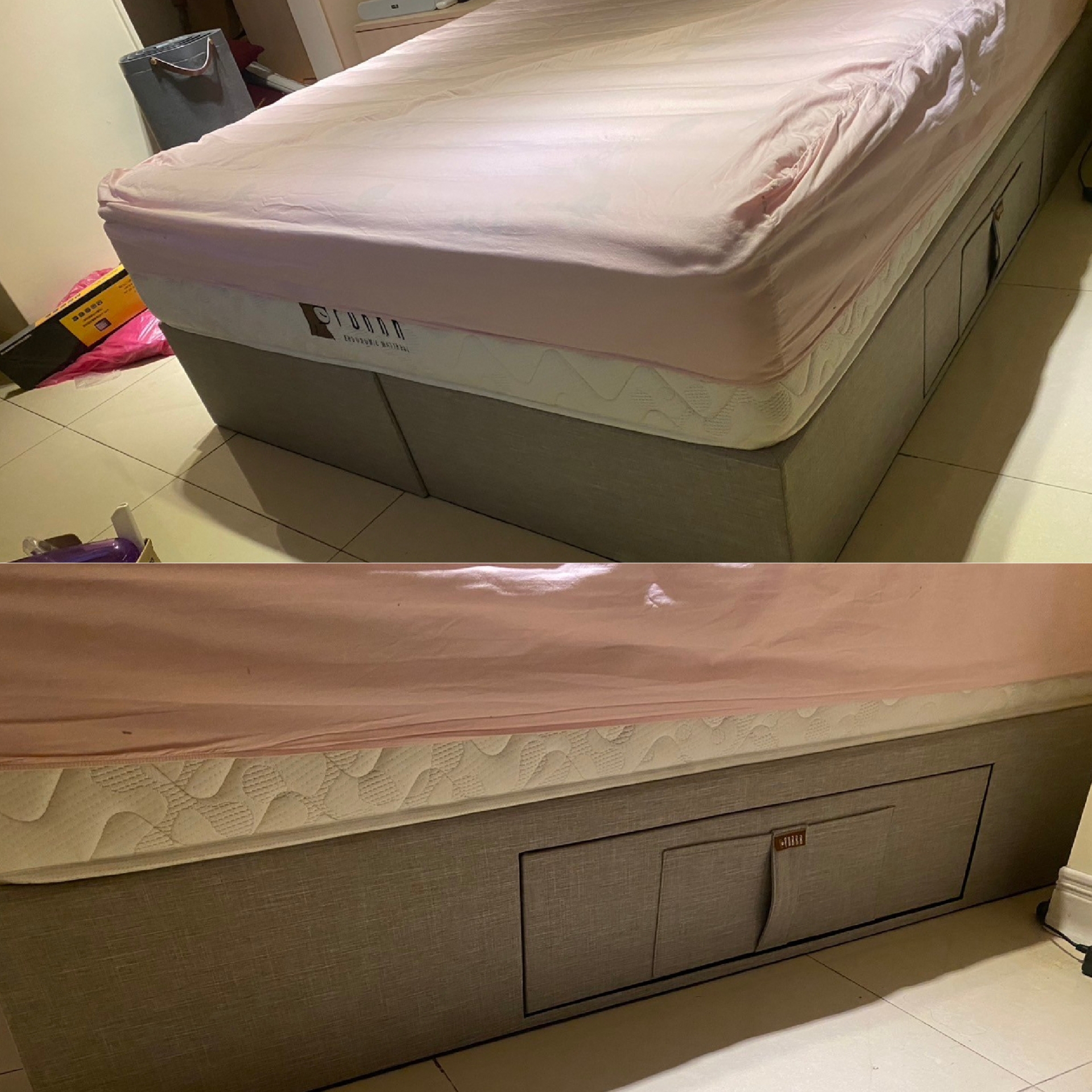 台北市松山區/勵OO/日式床箱5尺淺咖啡色30CM/加抽屜