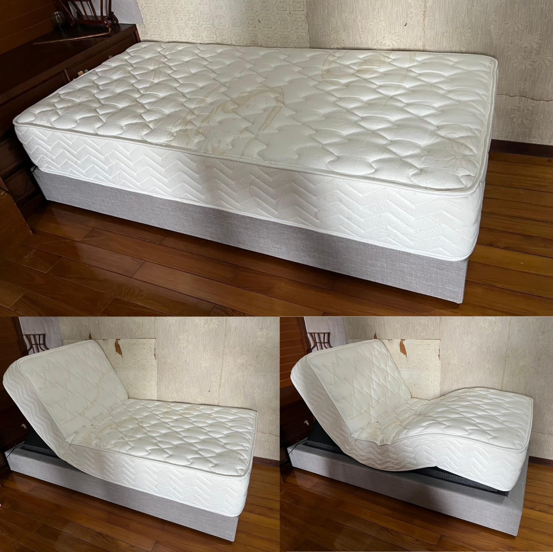 台南市安平區/黃OO/舒眠電動床墊3尺/日式床箱3尺/淺咖啡色20CM*