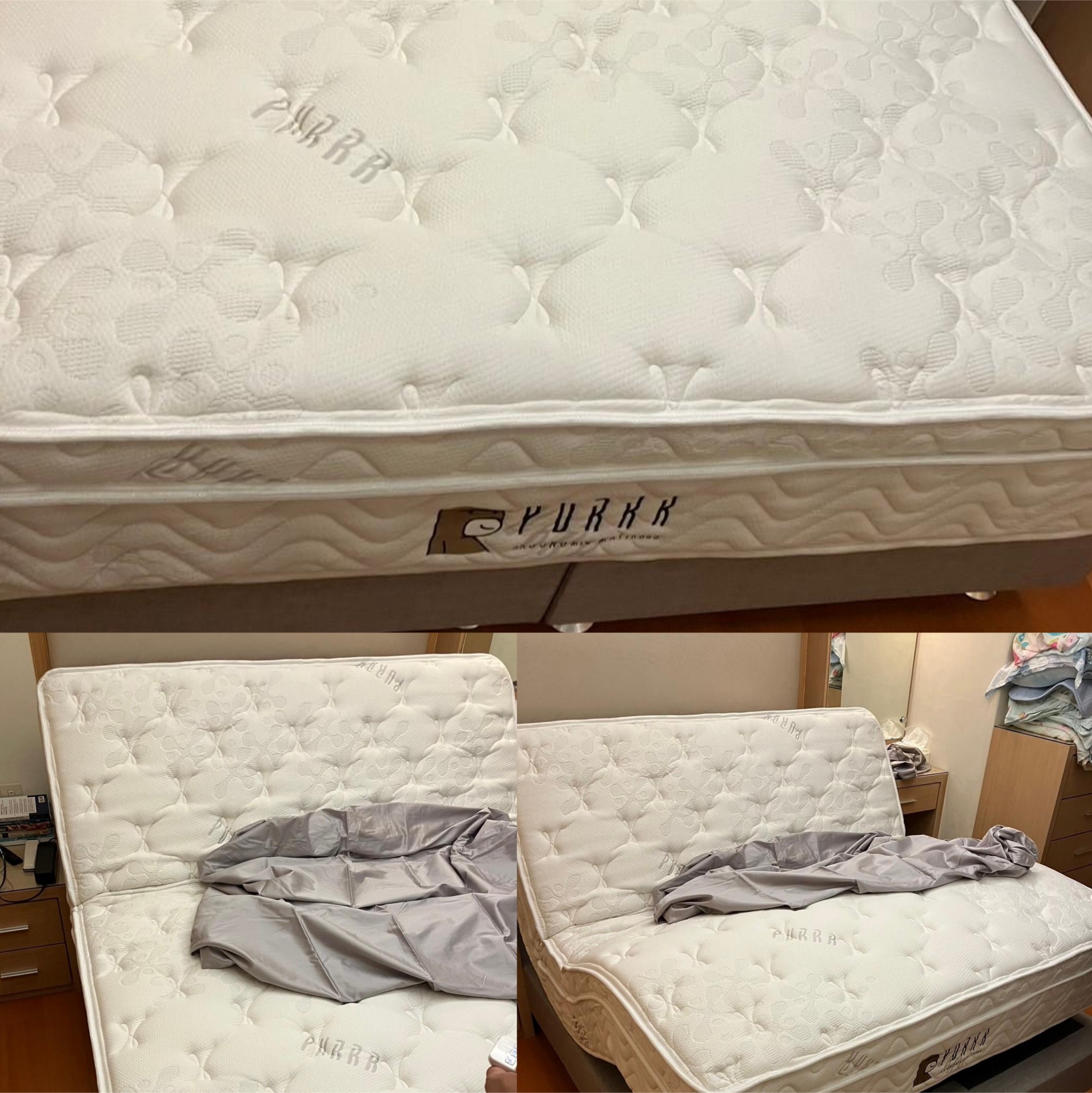 	新竹市東區/戴OO/乳膠獨立筒電動床墊5尺/日式床箱5尺淺咖啡色30CM/高彈