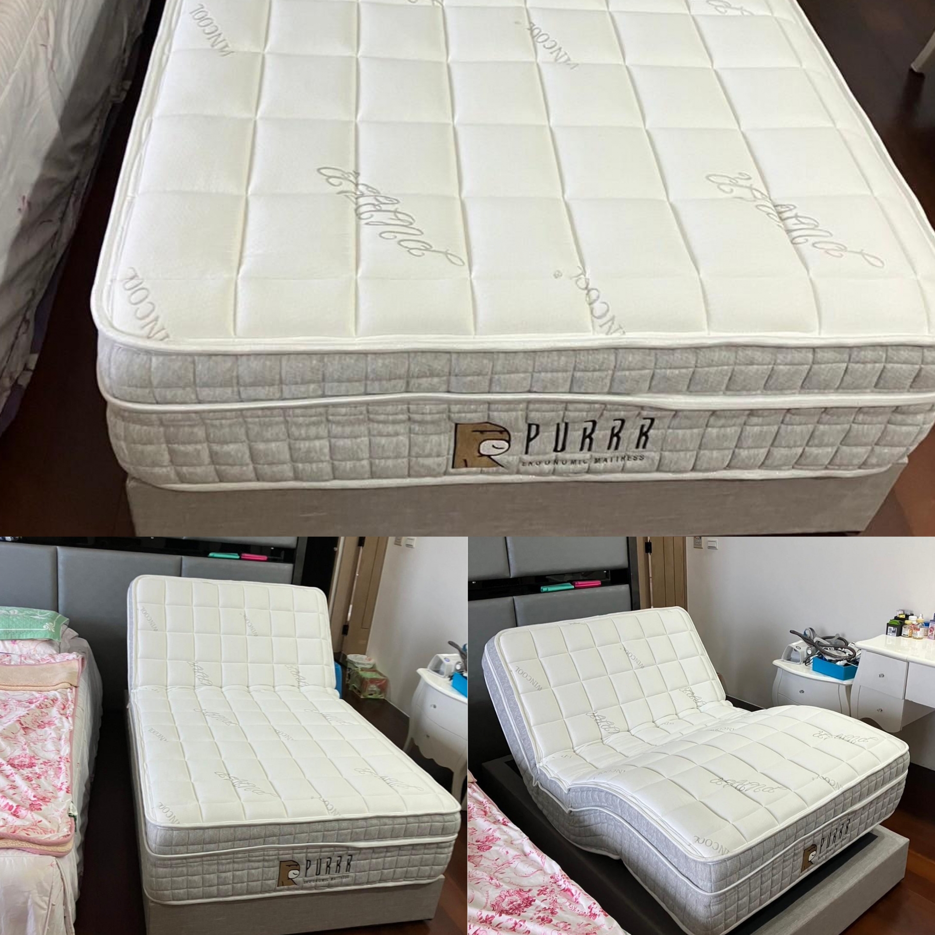 桃園市桃園區/葉OO/冰纖電動床墊3.5尺/日式床箱3.5尺淺咖啡色20CM