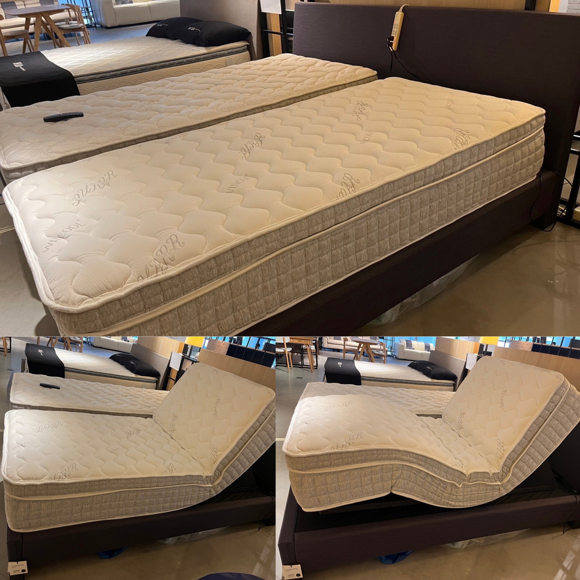 和樂台北中和店/冰纖電動床墊3尺/震動按摩電動床墊3尺