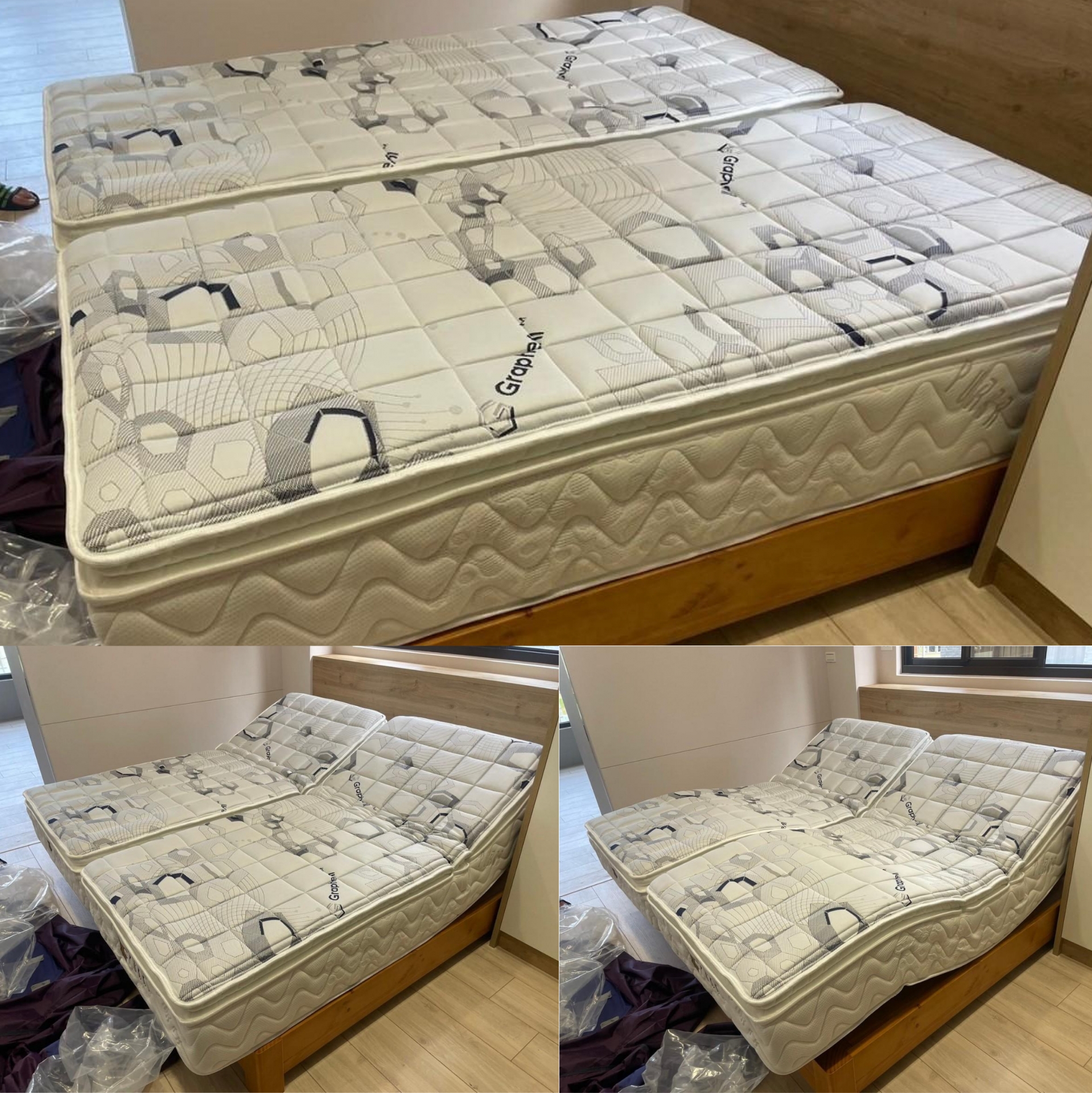 台北市松山區/劉OO/石墨烯電動床墊3尺/傢式床頭組6尺舞龍藍30CM/抽屜