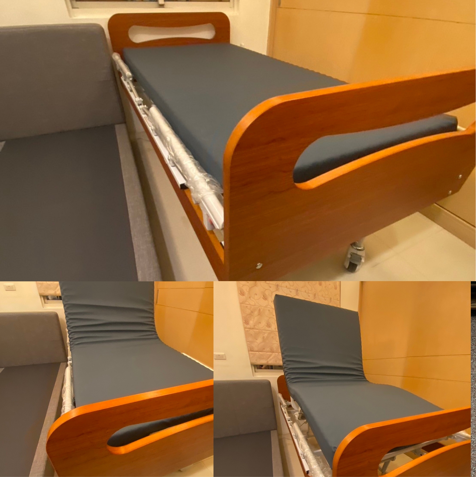 新北市板橋區/劉OO/傢式床頭組3尺棕色20CM/ 三馬達照護床3尺/照護升級床