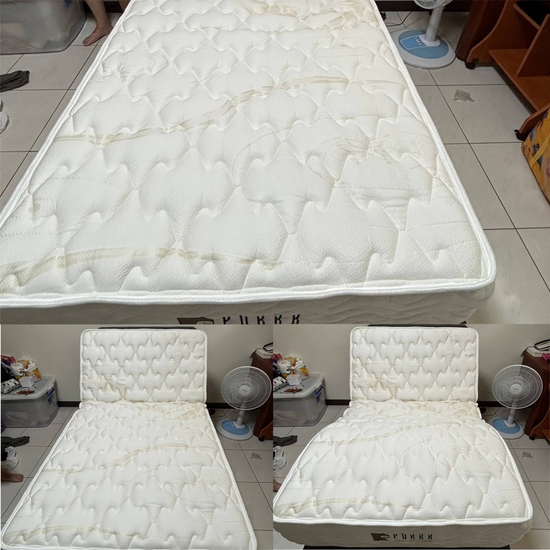 新北市中和區/周OO/舒眠電動床墊3.5尺/ 傢式床頭組3.5尺舞龍藍30CM