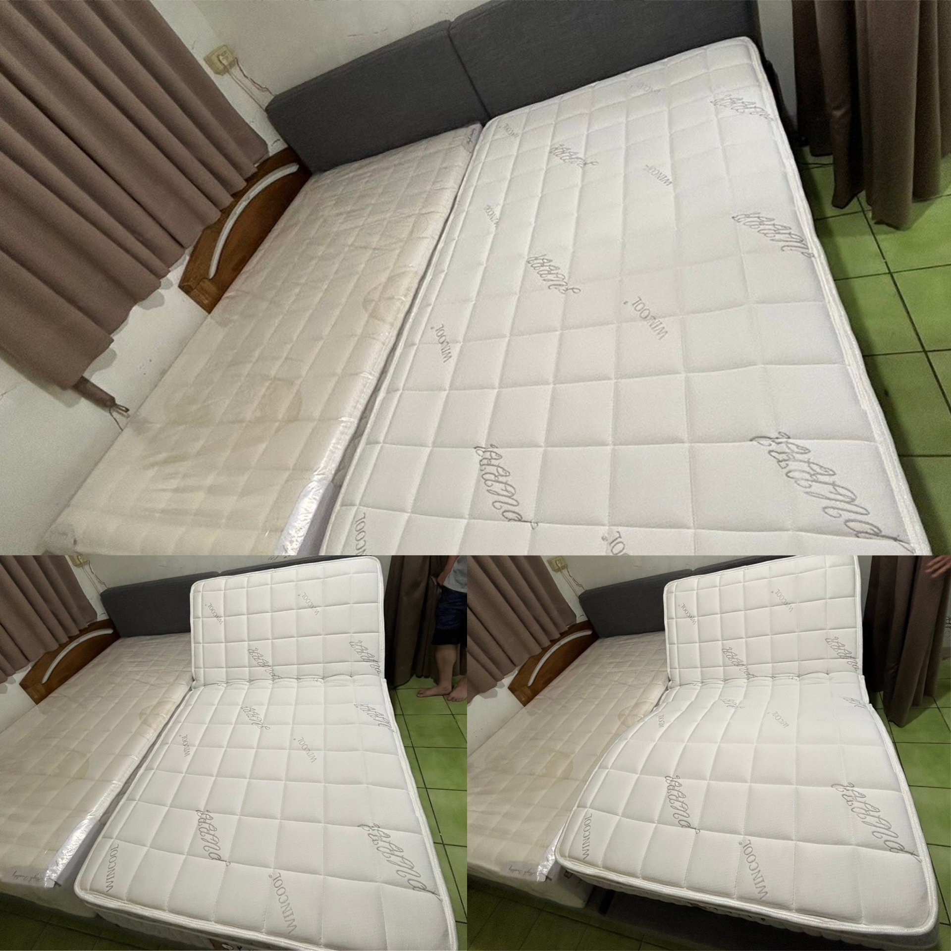 宜蘭縣礁溪鄉/謝oo/冰纖電動床墊3.5尺/傢式床頭組3.5尺舞龍灰30cm/鬆