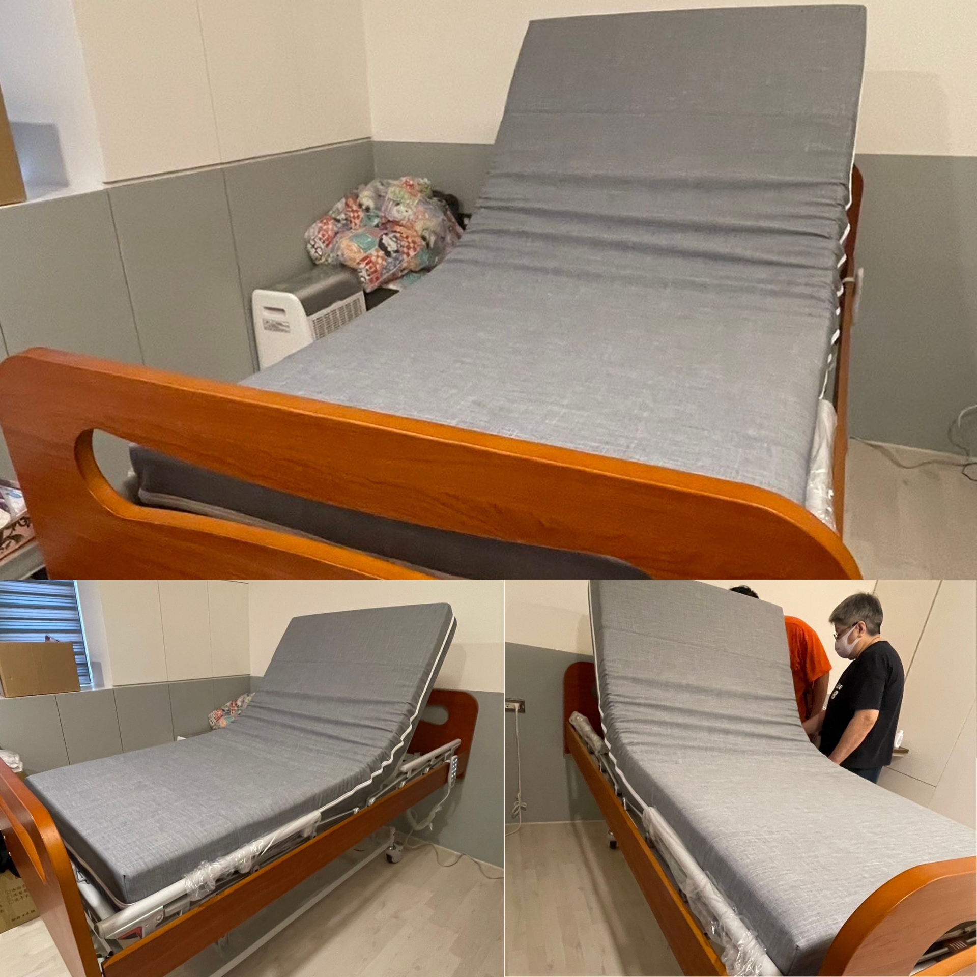 台北市中正區/楊OO/三馬達照護床3尺(櫻桃木)/釋壓床墊3尺