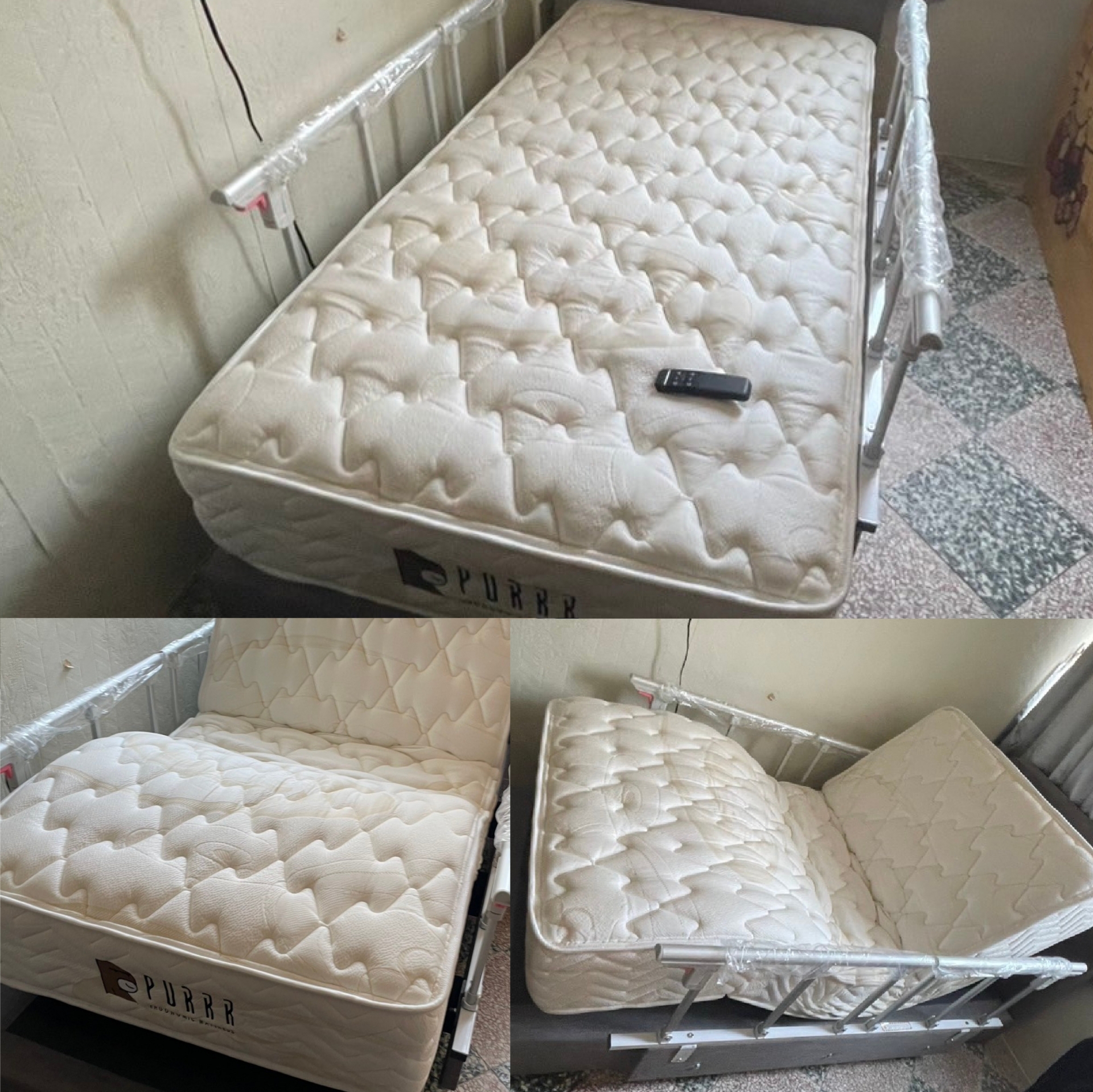 竹北市/徐oo/舒眠電動床墊3尺/傢式床頭組3尺棕色30CM/ 扶手