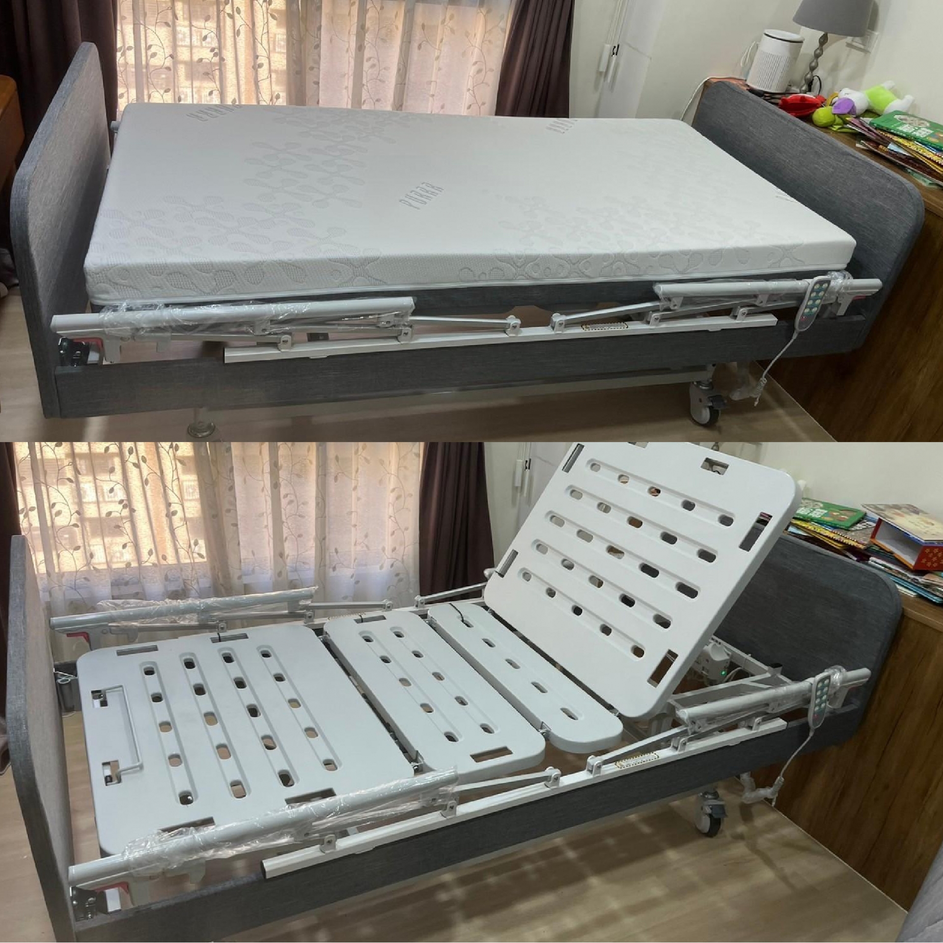 桃園市桃園區/陳OO/三馬達照護床3尺/高彈力床墊3尺